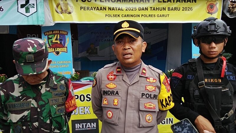 Kapolsek Caringin IPDA Indra Koncara mengapresiasi sinergi seluruh unsur pengamanan Nataru 2025/2026.
