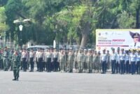Barisan personel Dinas Perhubungan Kabupaten Sukabumi