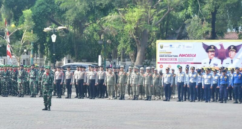 Barisan personel Dinas Perhubungan Kabupaten Sukabumi