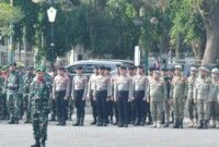 Barisan personel Satpol PP Kabupaten Sukabumi